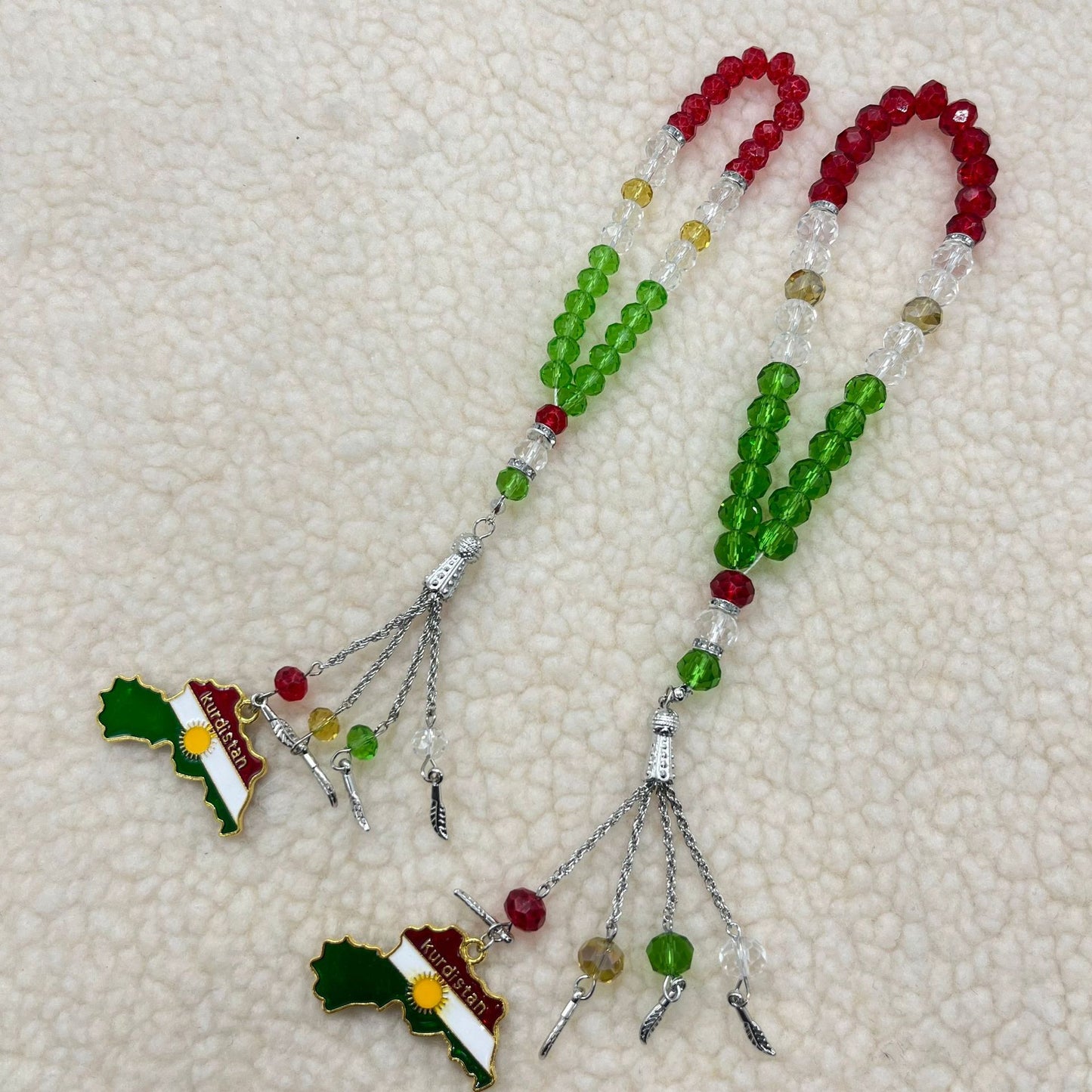 Palestine Flag Colors Crystal Glass Beads Bracelet