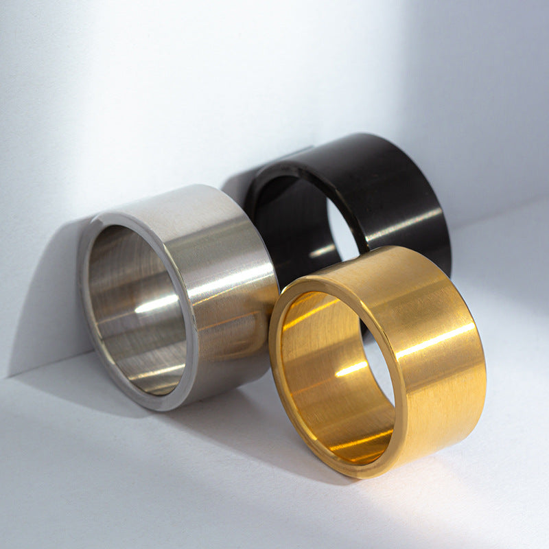 Men's Wide Sand Matte Titanium Steel Wedding Rings