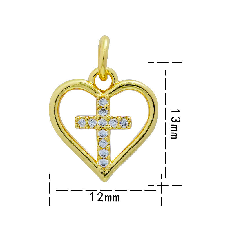 Copper Micro Inlay Real Gold Plating Accessories Pendants