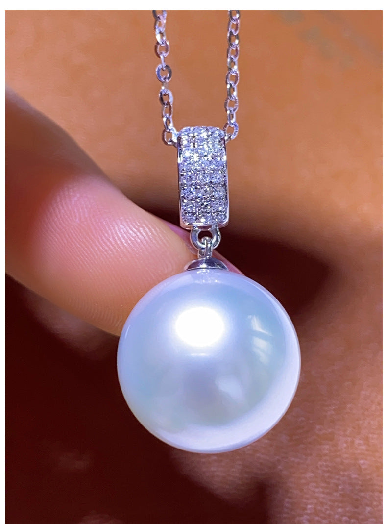 Pearl Golden Balls Olympic White Peacock Pendants