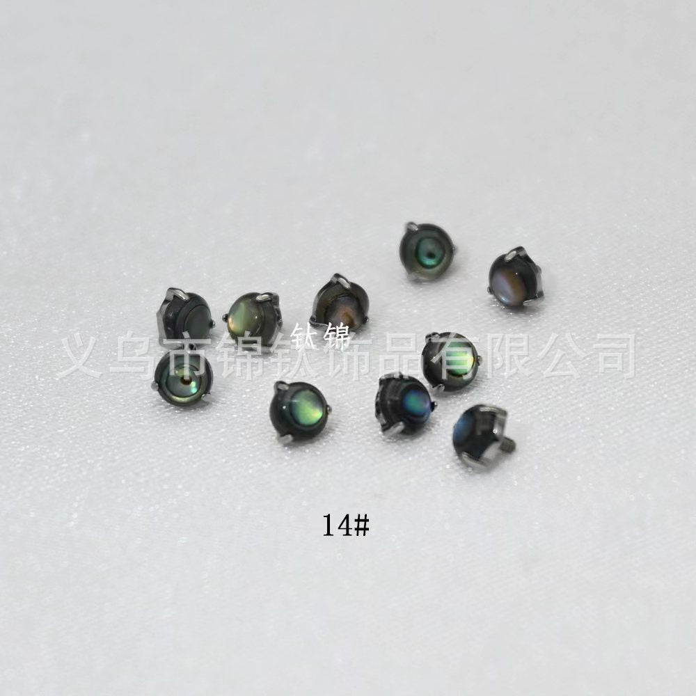 Flat Natural Stone Jade Labret Nose Earrings