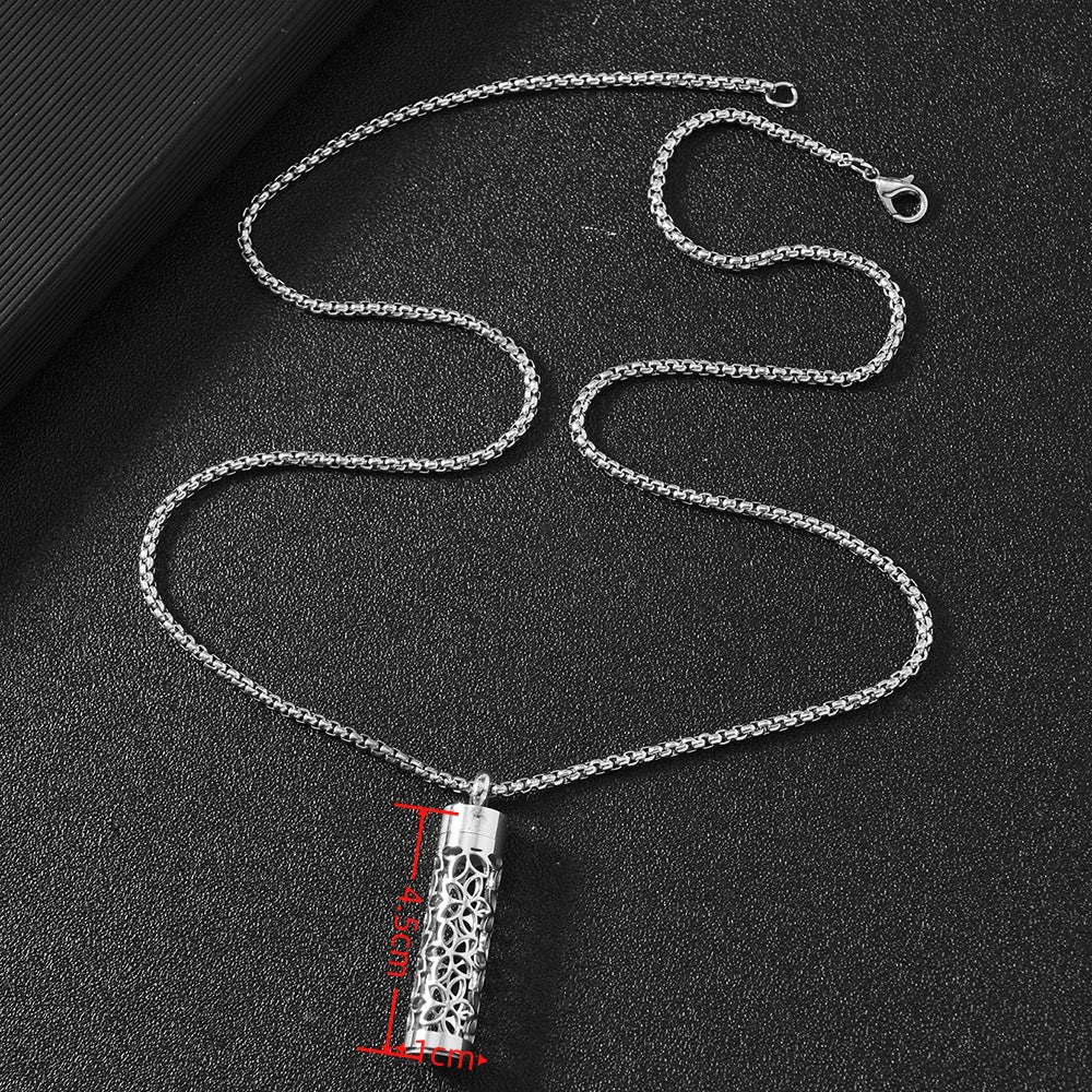 Women's & Men's Titanium Steel Perfume Aroma Diffuser Essential Oil Box Pendants