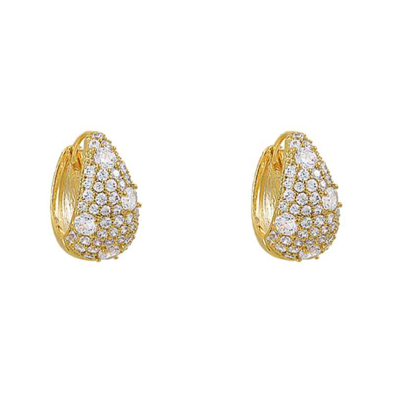 Women's Gold Zircon Hoop High-grade Light Luxury Temperament Earrings