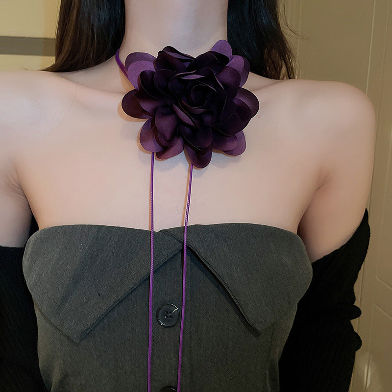 Net Yarn Flowers Ribbon Heart Fashion Necklaces