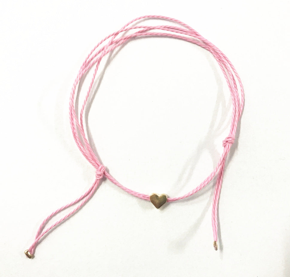 Simple Hemp Rope Cord Heart-shaped Small Bracelets