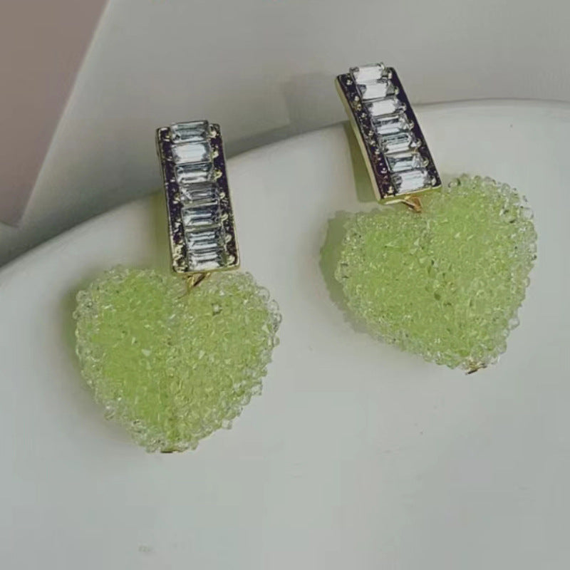 Full Of Peach Heart Trendy Texture Rings