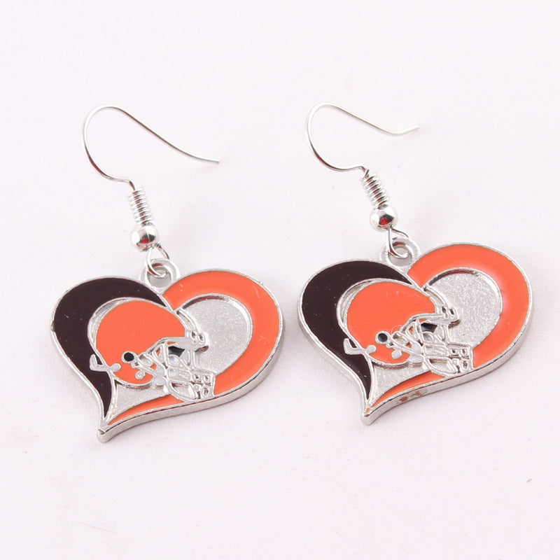 Oil Dripping Sports Team Series Denim Steel Pirate Earrings
