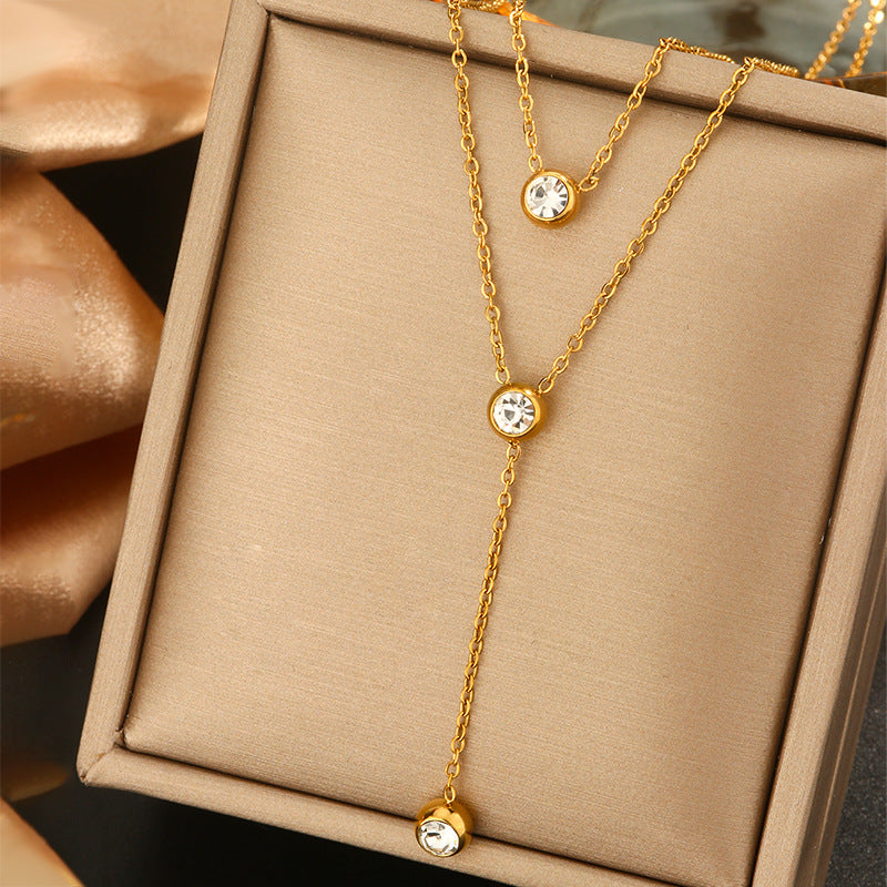 Fresh Titanium Steel Short Pearl High-grade Necklaces