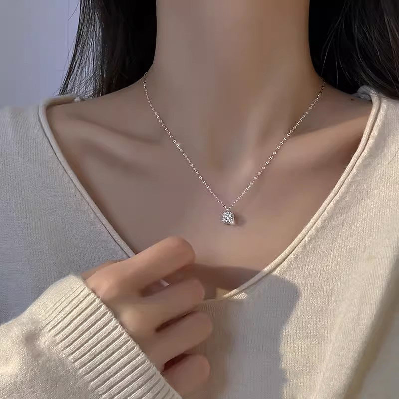 Sterling Sier Zircon Female Style Light Necklaces
