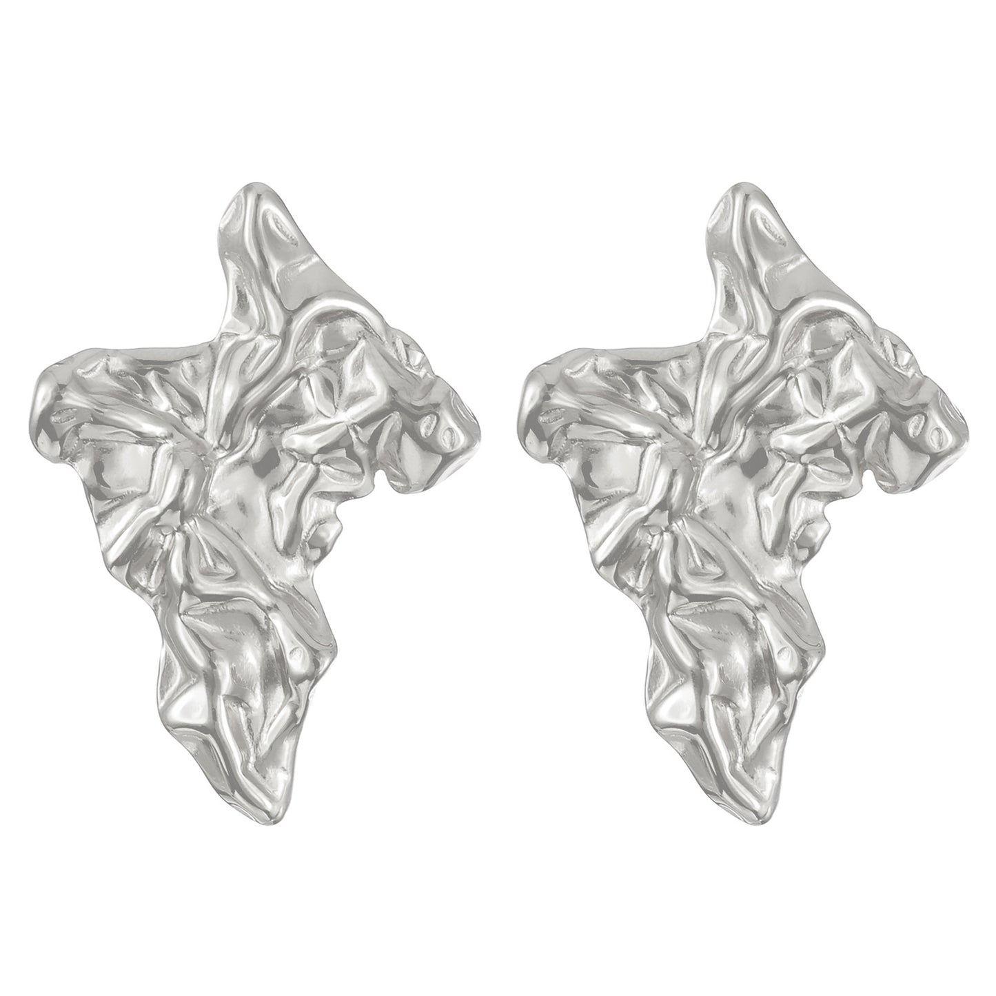Women's Titanium Steel Pleated Geometric Irregular Round Rings