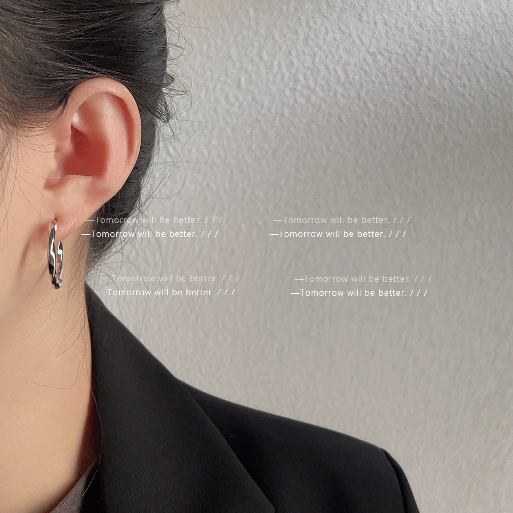 Women's Simple Ear Clip Niche Temperament Frosty Earrings