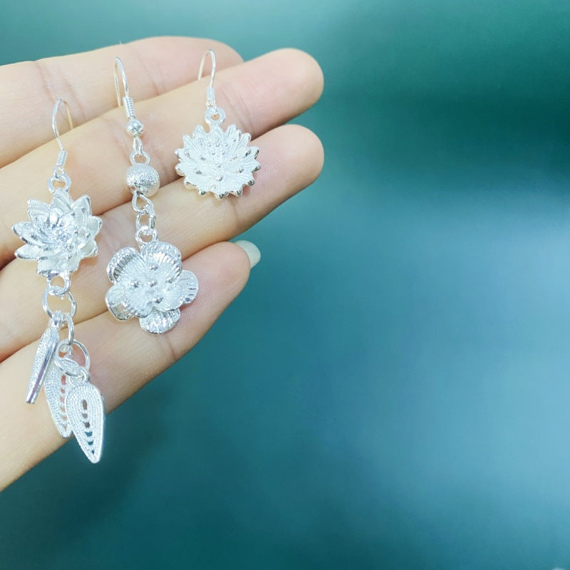 Flower Style Temperamental Long Eardrops Tassel Earrings