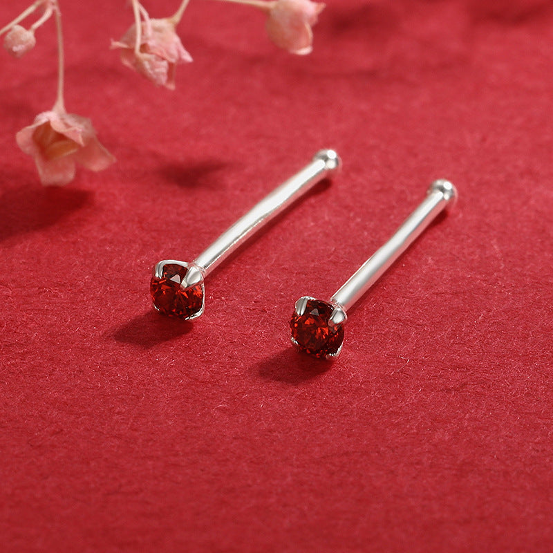 Women's & Men's Sterling Sier Zircon Graceful Petite Simple Earrings