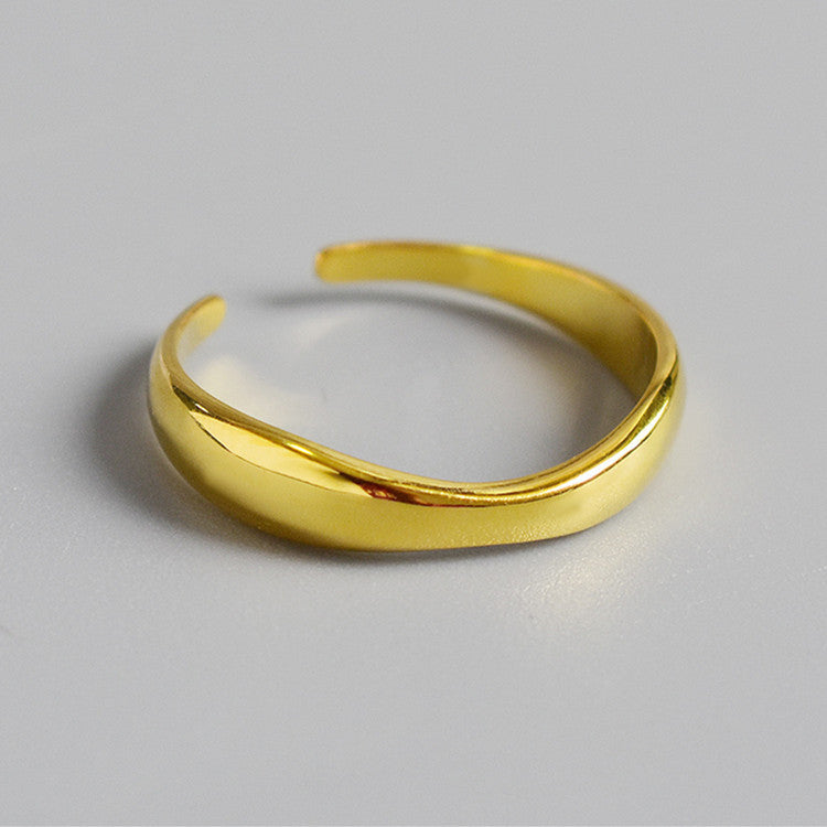 Women's Geometric Irregular Wavy Opening Adjustable Ornament Rings