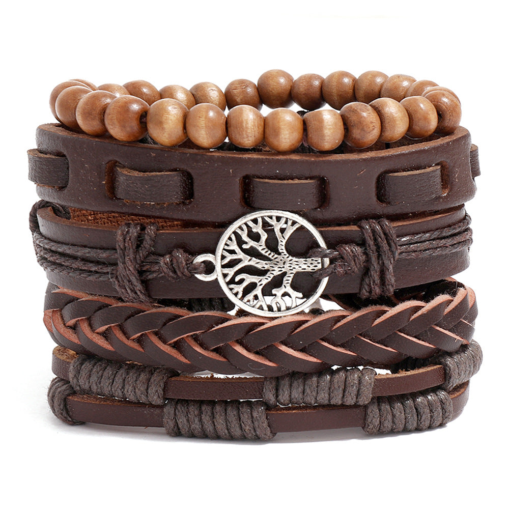 Personality Handmade Weave Vintage Leather Lucky Bracelets