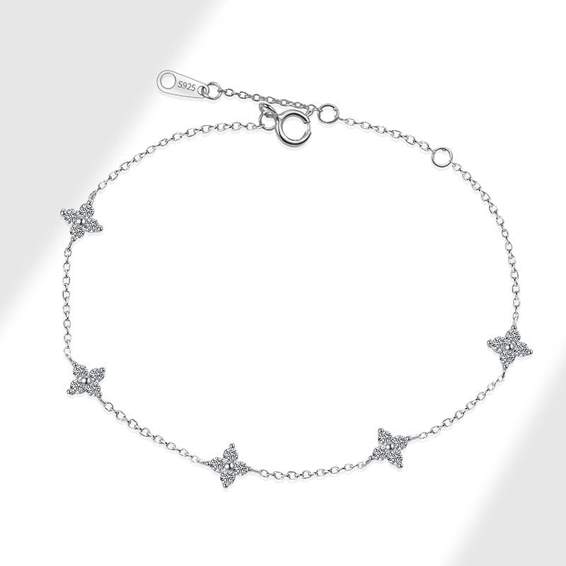 Sterling Sier Plated Gold Starry Clover Necklaces