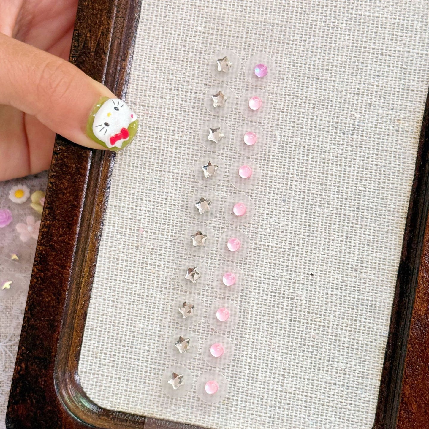 Fashion Auricular Point Sticker Crystal Ear Patch Bead Massage Stress Earrings