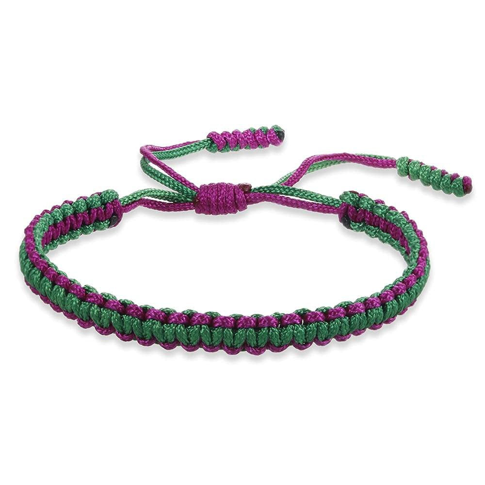 Women's Handmade Multicolor Jade Thread Braided Adjustable Bracelets