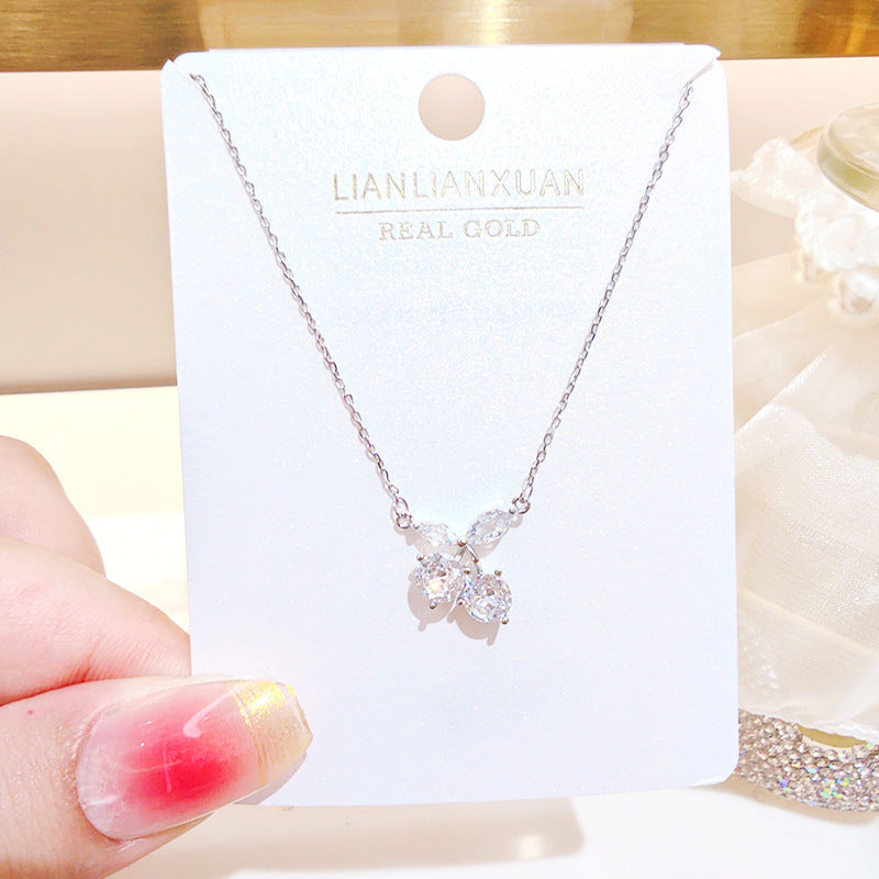 Women's Copper Summer High-grade Simple Refined Zircon Gold Necklaces