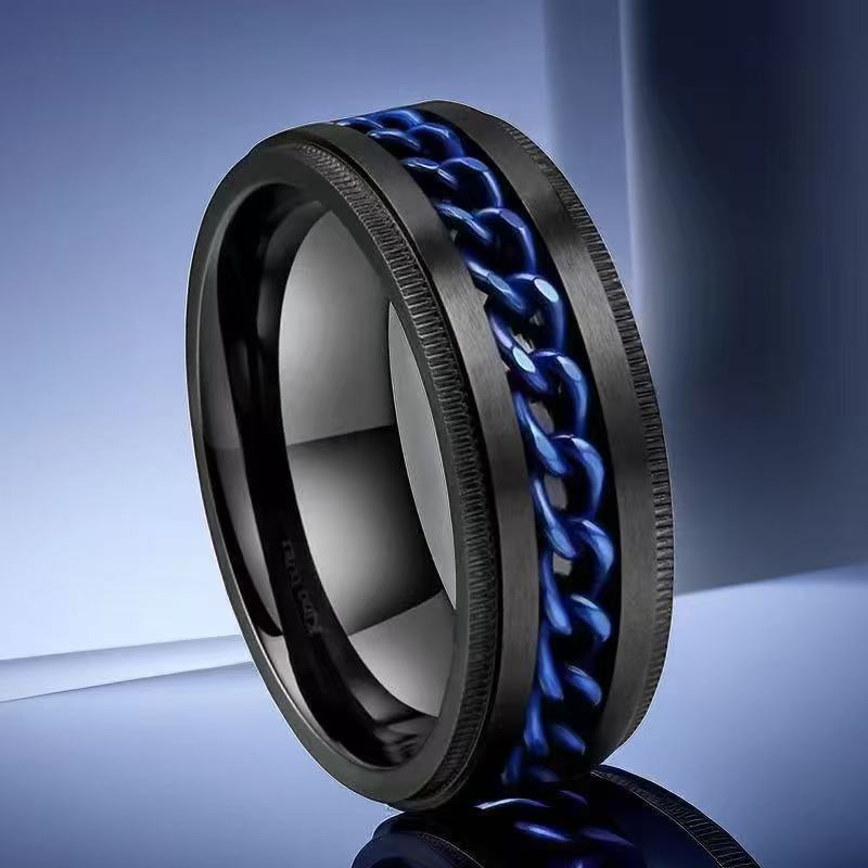 Men's Hip Hop Fashion Rotating Cold Niche Ring