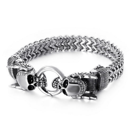 Men's Personalized Titanium Steel Keel Chain Punk Diamond Bracelet