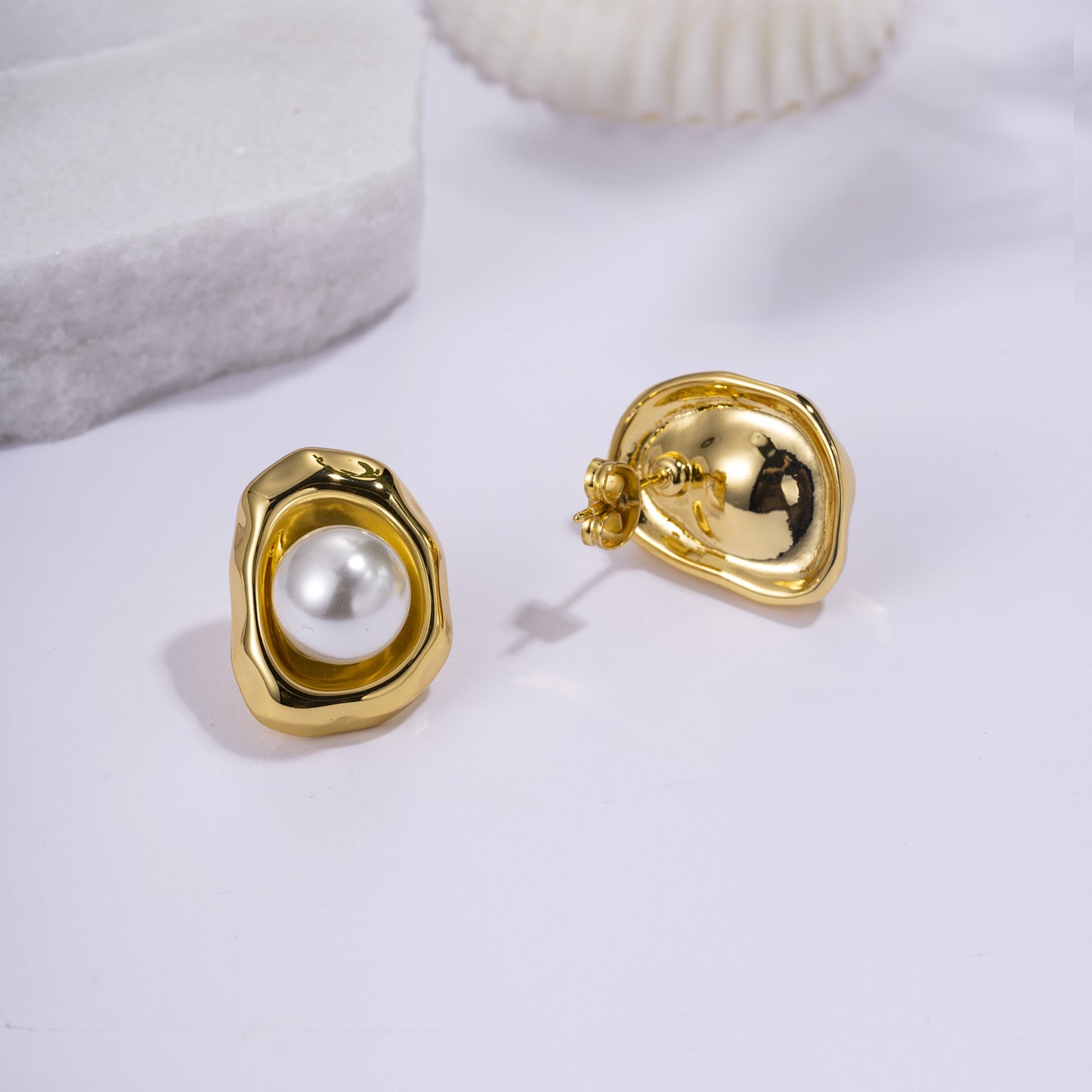 Women's Camellia Imitation Pearl Chinese Style Niche Earrings