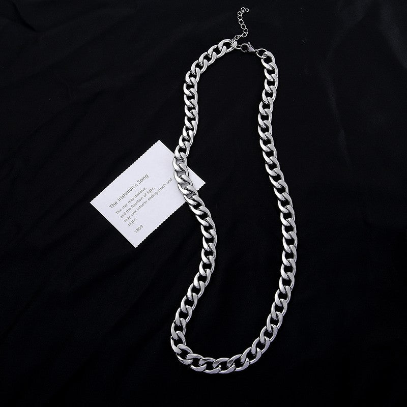 Women's & Men's Fading Cuban Link Chain Hip Hop Versatile Stainless Necklaces