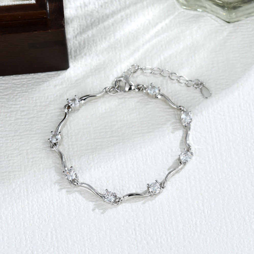 Irregular Wave Design Copper Plating Ladies Bracelet
