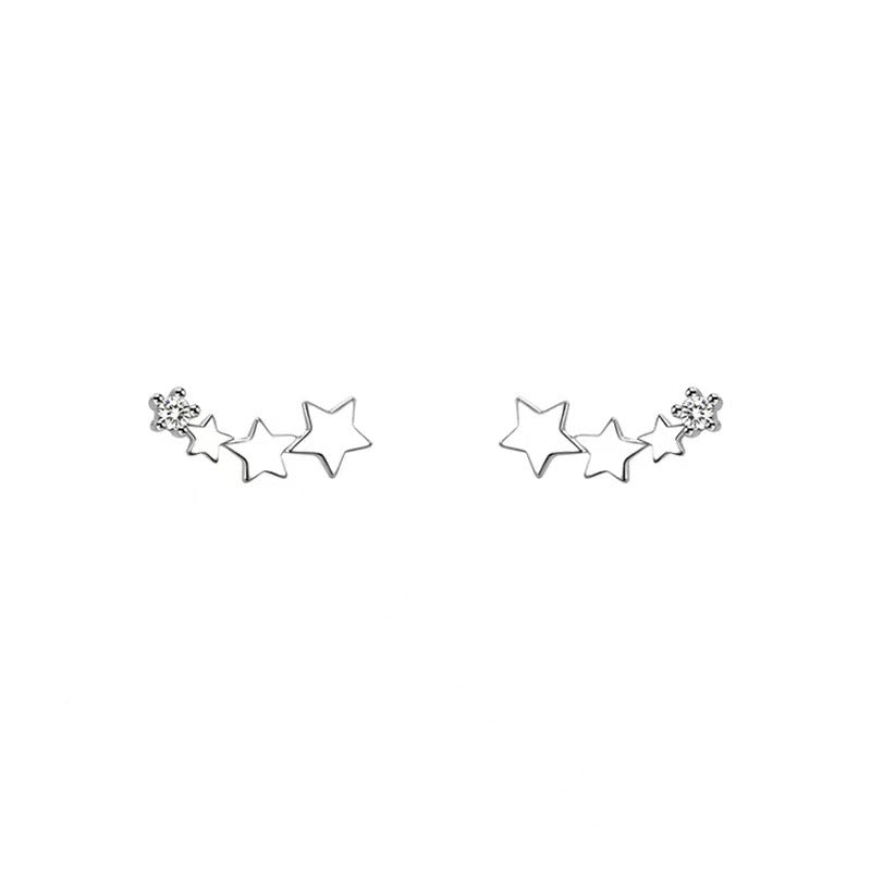 Women's Sier Needle Star Ear Simple Temperament Rings