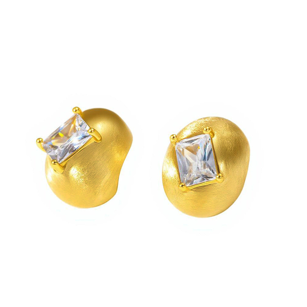 Simple Graceful Real Gold Auricular Needle Ear Rings