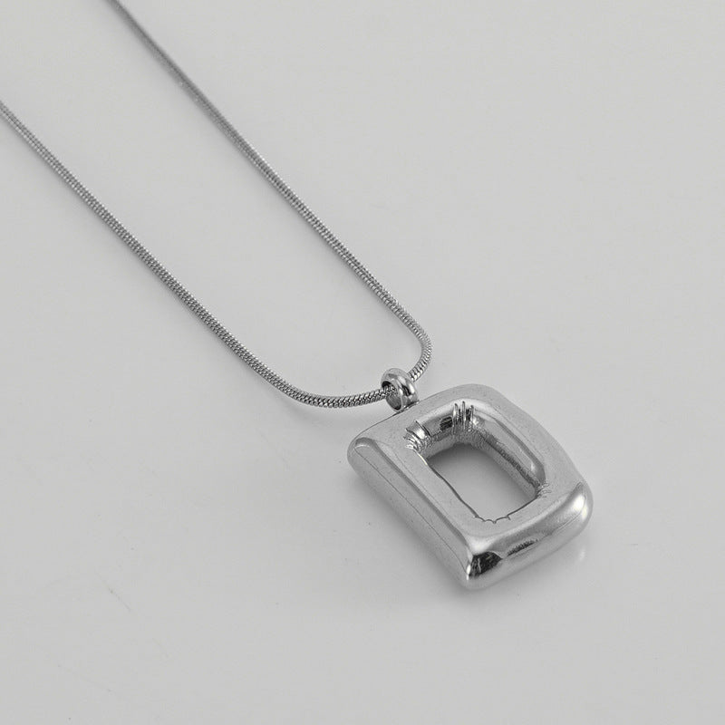 Bubble Letter Snake Bones Chain Titanium Steel Necklaces