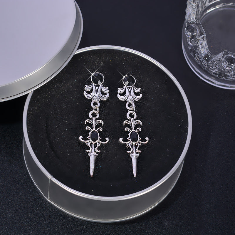 Retro Simple Stylish Exaggerated Alloy Electroplated Halloween Stud Earrings