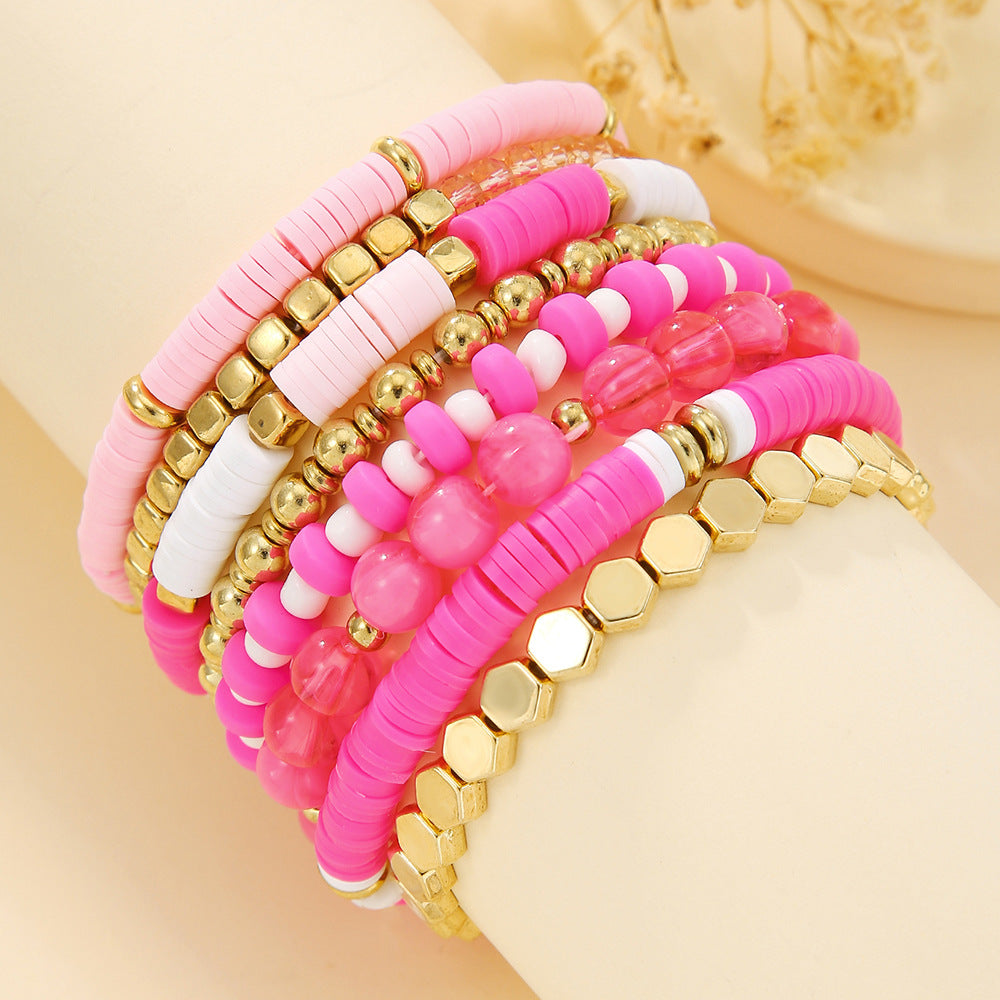 Clay Teacher's Day Gift White Girlfriends Multiple Bracelets