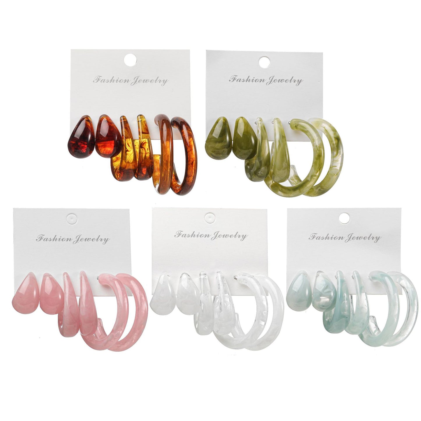 Cellulose Acetate Sheet Suit Pairs Creative Elegant Earrings