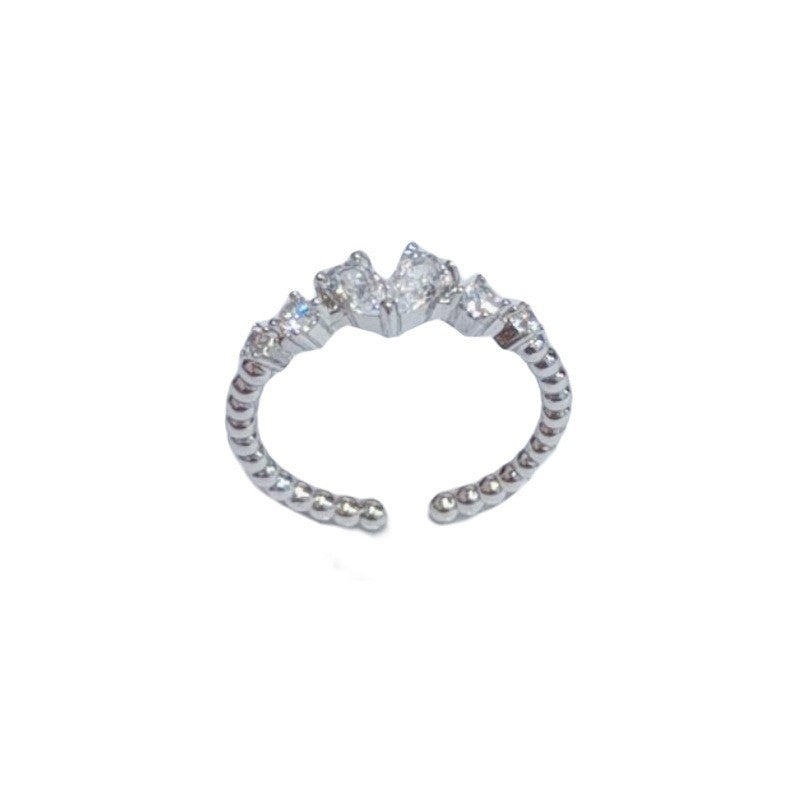 Sier Series Light Luxury Minority Zircon Female Fashion Ring