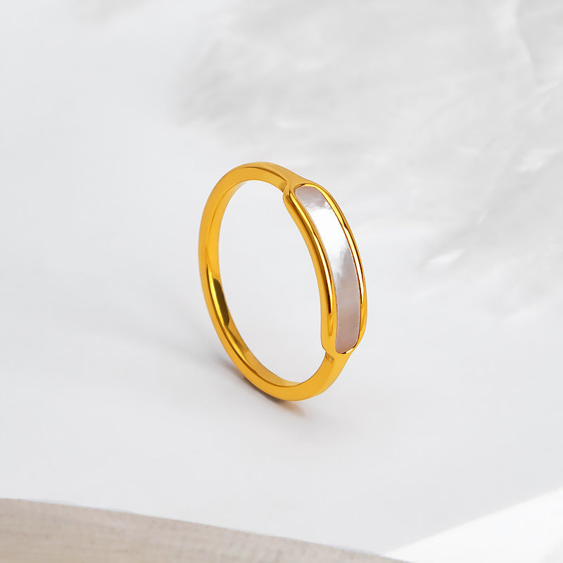 Women's Luxury Pearl White Fritillary High Sense Rings