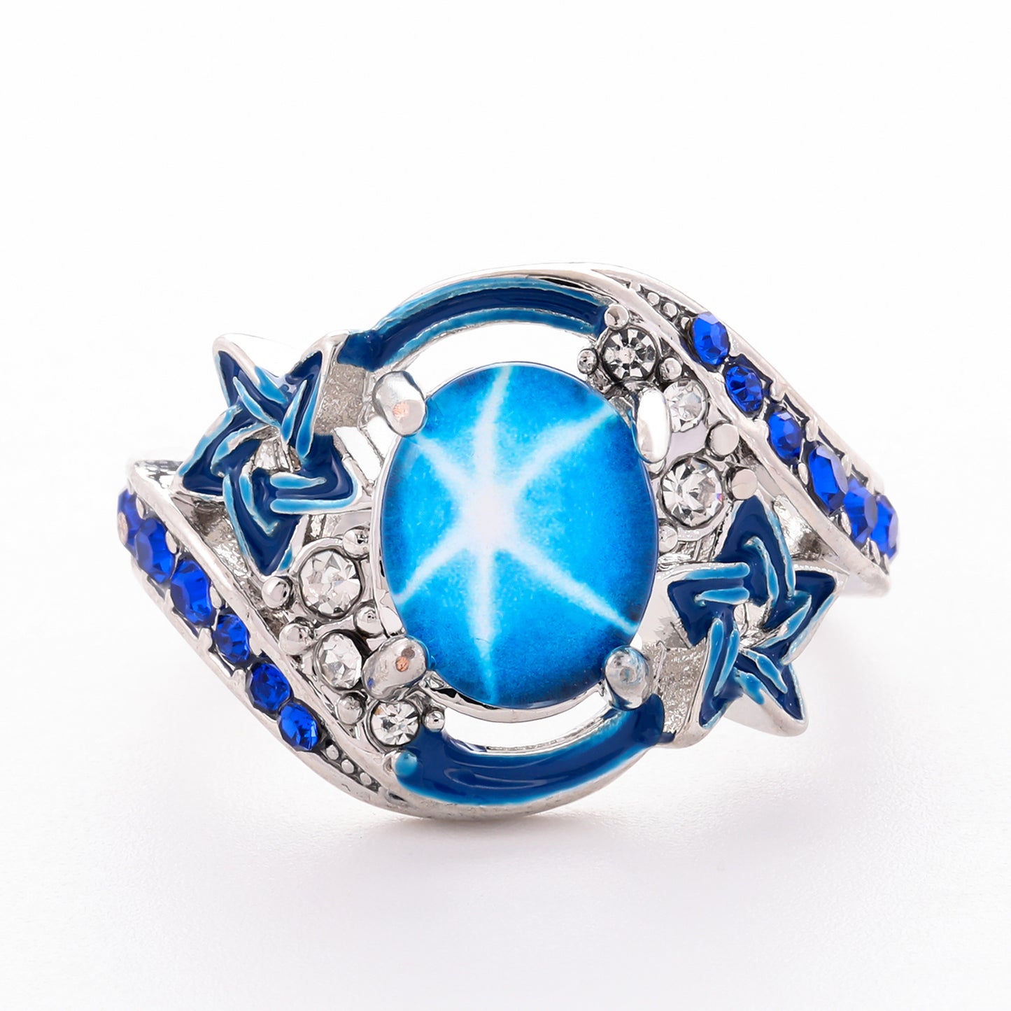 Women's Fashion Imitation Natural Sapphire Simple Blue Rings
