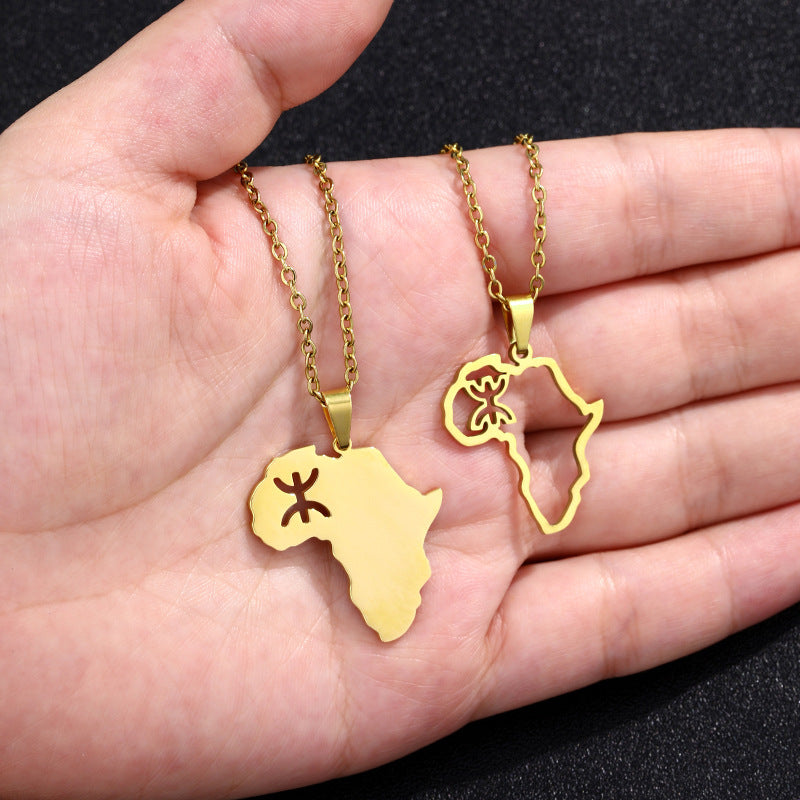 Women's & Men's Fashion National Style Africa Map Berber Necklaces