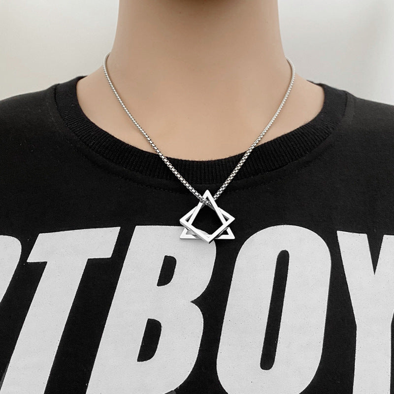 Women's & Men's Fashion Fashionmonger Geometric Triangle Square Suit Pendants