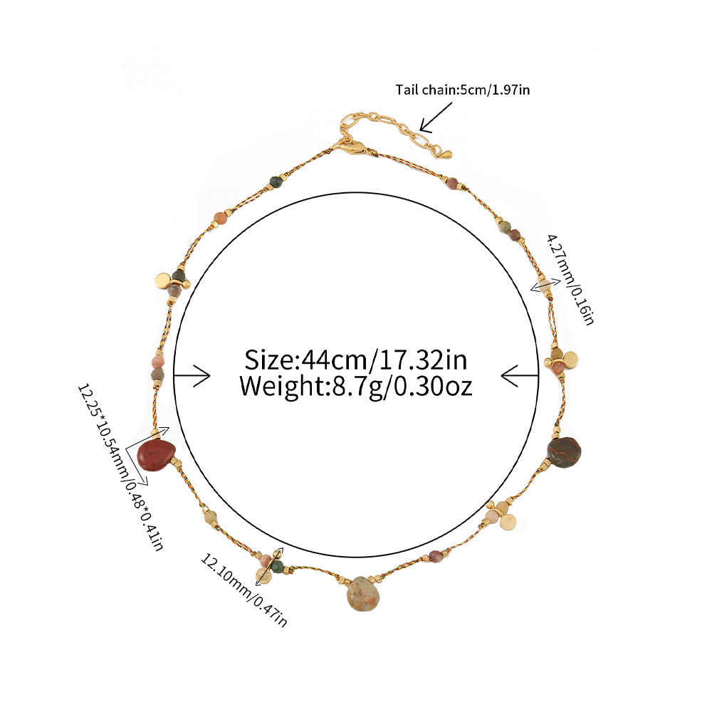 Twin Sweater Female Ethnic Natural Agate Necklaces