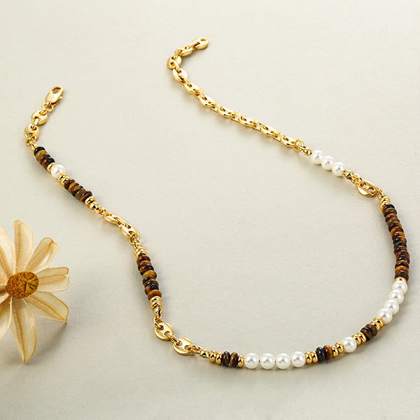 Tiger Eye High-grade Clavicle Chain Vintage Necklaces