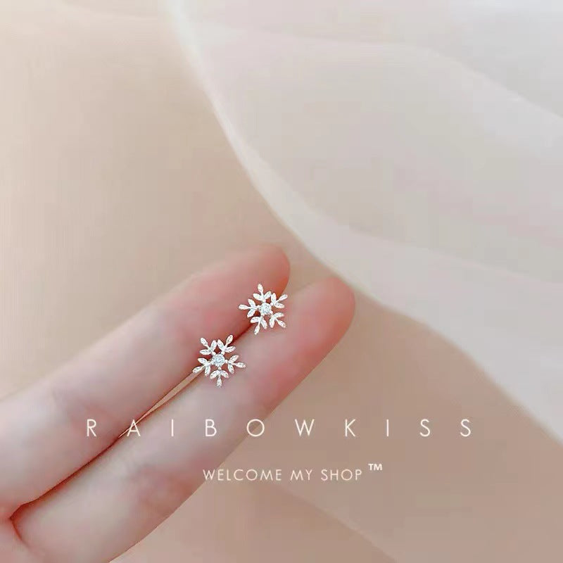 Winter Christmas Snowflake Reindeer Candy Sweet Earrings