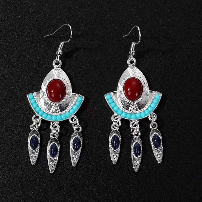 Imitation Miao Sier Ethnic Style Peacock Earrings