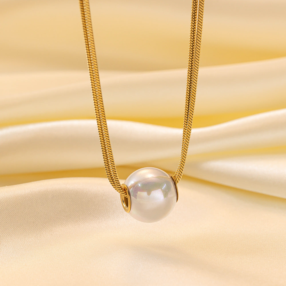 Women's Popular Twin Style Gold-plated Titanium Steel Necklaces