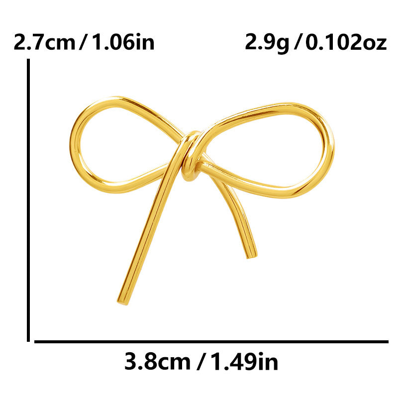 Steel Titanium No Fading Bow Gold Pendants