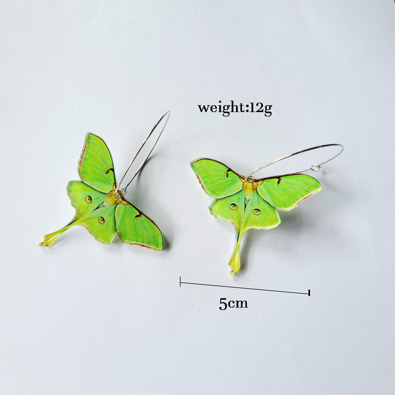 Women's Green Color Skull Moon Butterfly Moth Rings