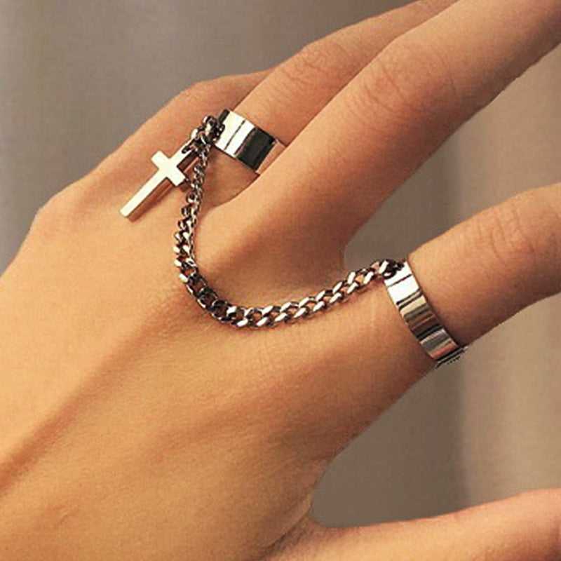 Wind Exaggerated Personalized Alloy Cross Switchable Index Rings