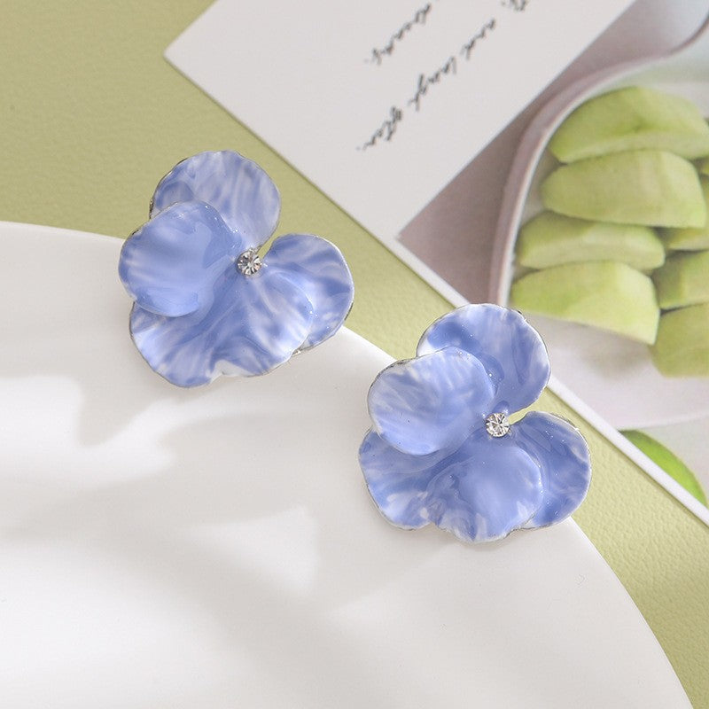 Needle High-grade Pearl Bow Flower Tulip Earrings