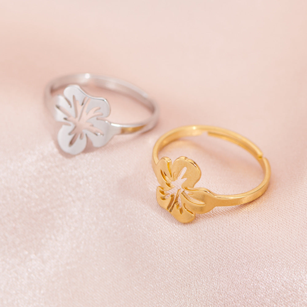 Fashion Couple Stainless Steel Spider Web Butterfly Bird Rings