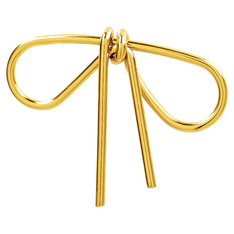 Steel Titanium No Fading Bow Gold Pendants